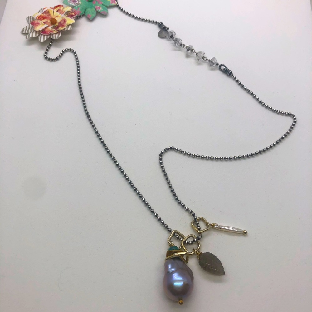 Lulu Design Pearl and Quartz Necklace